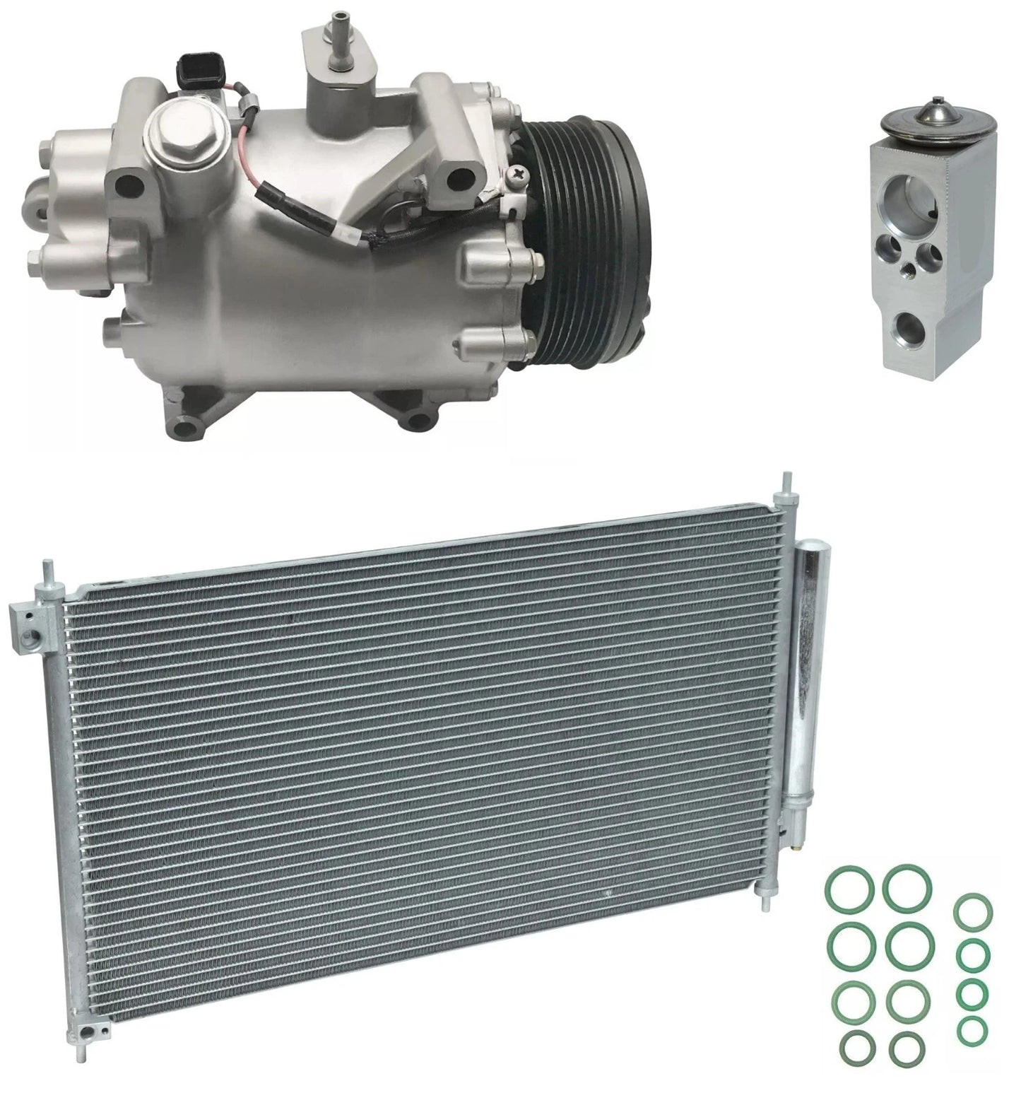 AC Compressor Kit With Condenser Replacement for Honda Civic Sedan 2.4L (2014–2014)
