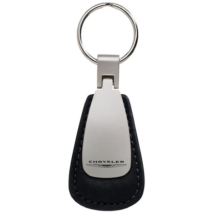 Black Leather Teardrop Keychain - Officially Licensed for Chrysler