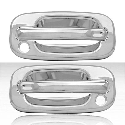 2dr Door Handle Cover Set w/Passenger Keyhole for 99-06 Chevy Silverado - Chrome