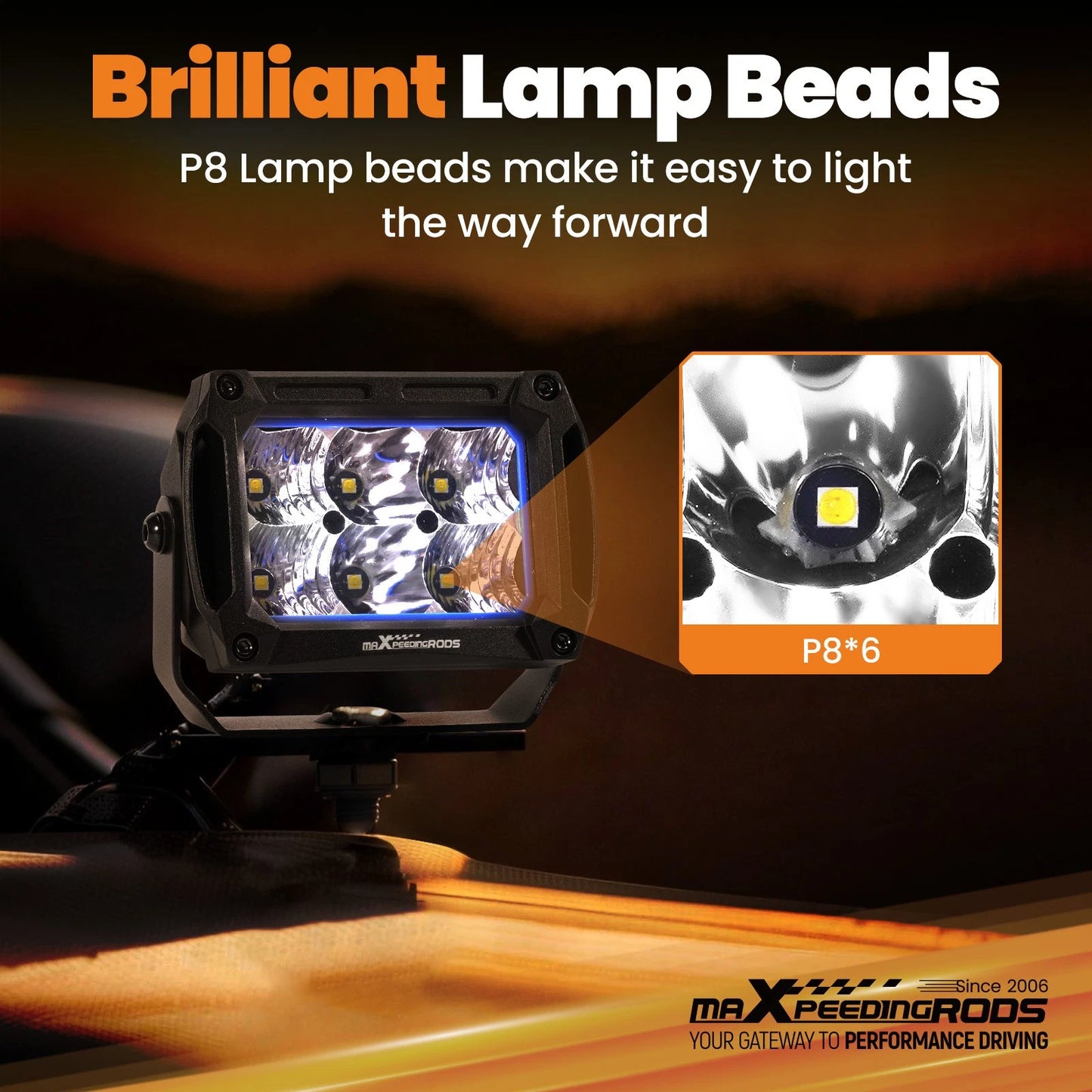 4.4 in 60W LED Driving Lights for Truck ATV (2010–2024)