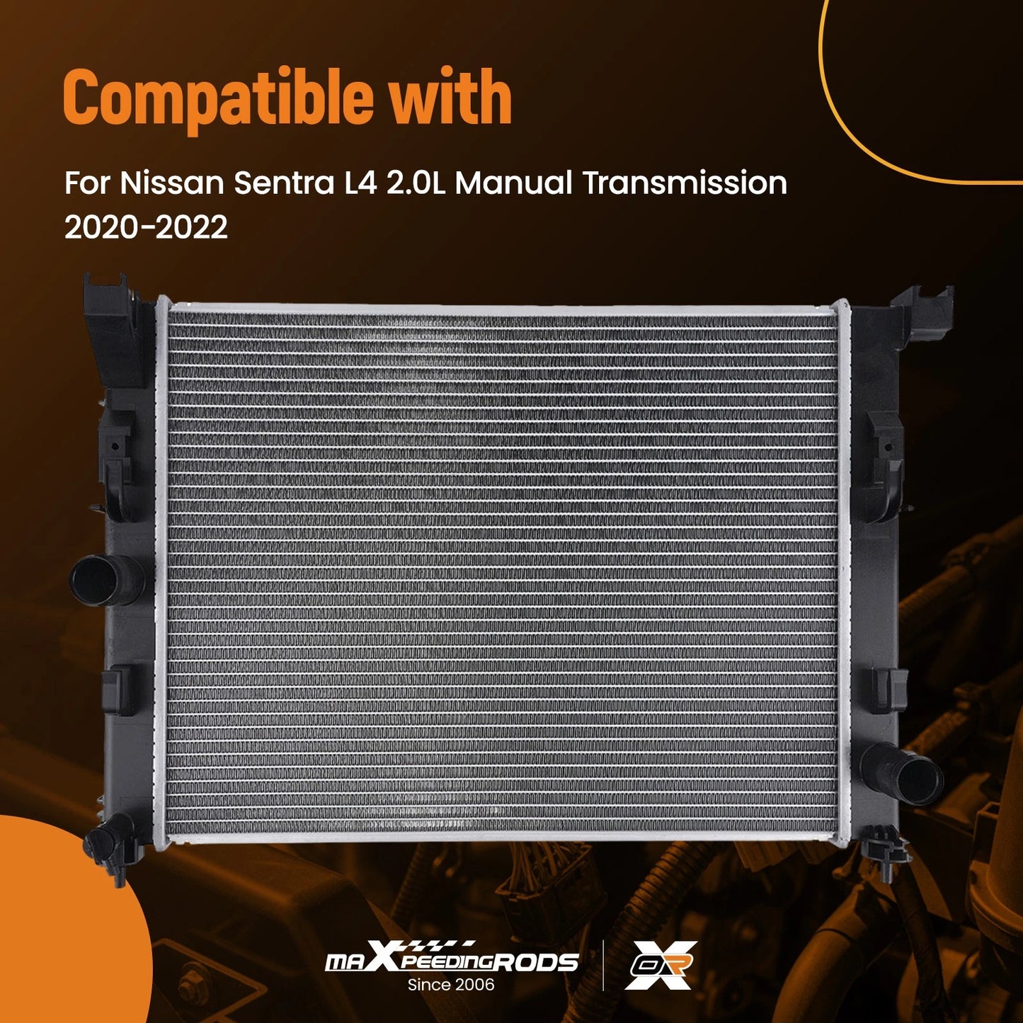 Aluminum Tank Radiator for Nissan Sentra 2.0L (2020–2022) Crossflow