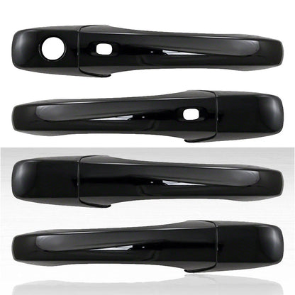 Set of 4 Door Handle Covers for 2011-2014 Chrysler 200 - Gloss Black w/Smart Key
