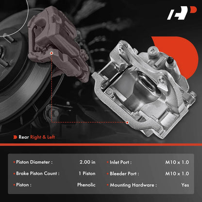 2X Rear Brake Caliper with Bracket for Silverado Sierra 1500 (2007–2018)