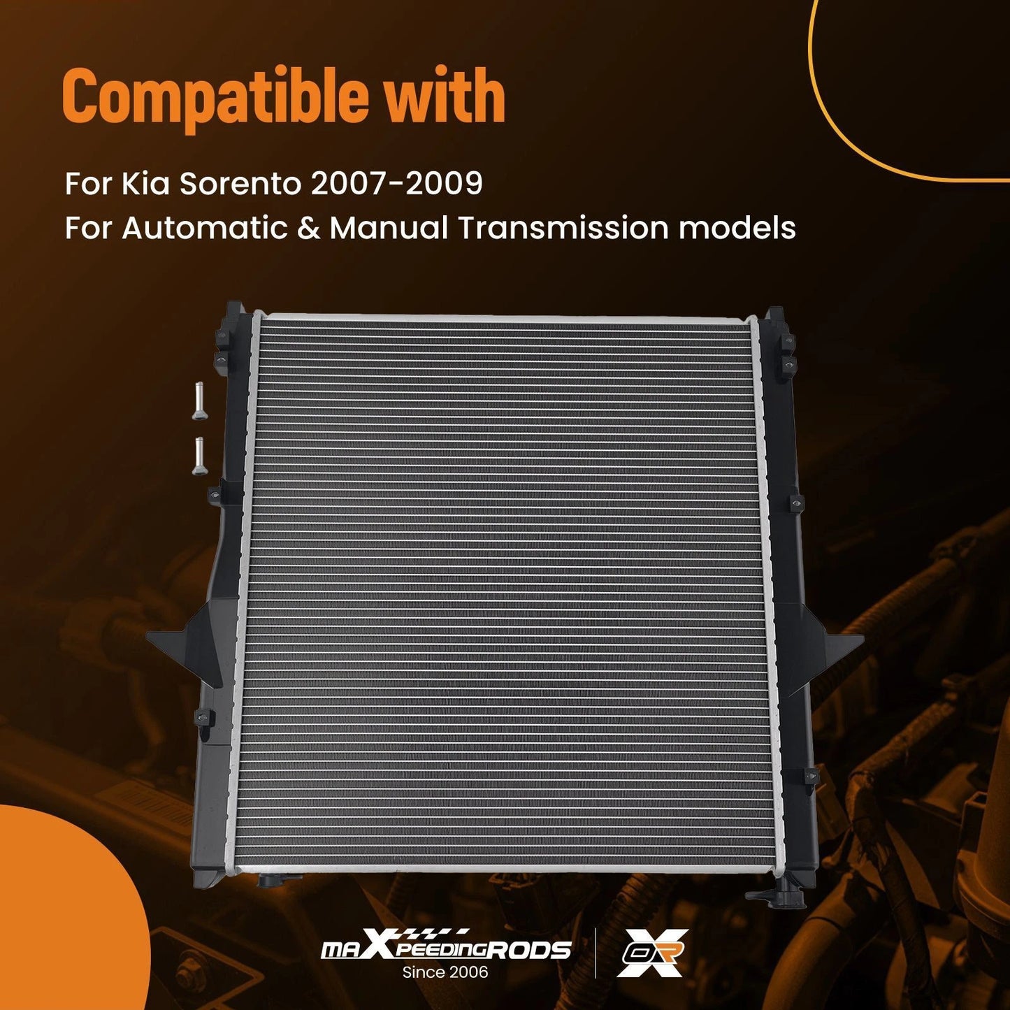 Aluminum Radiator for Kia Sorento 2.4L 3.3L (2007–2009)