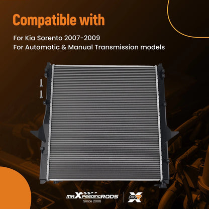 Aluminum Radiator for Kia Sorento 2.4L 3.3L (2007–2009)