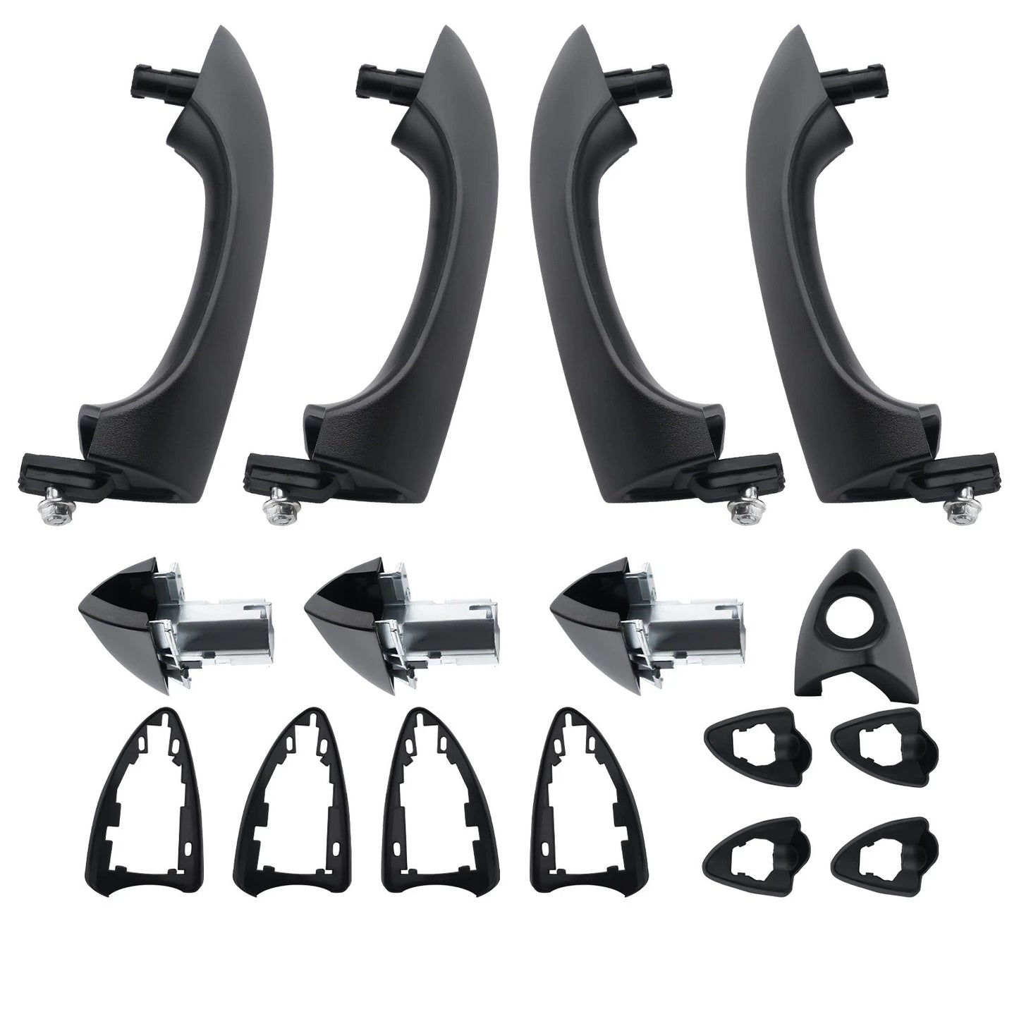 Front and Rear Outside Door Handles Black for BMW X5 (2000–2006)