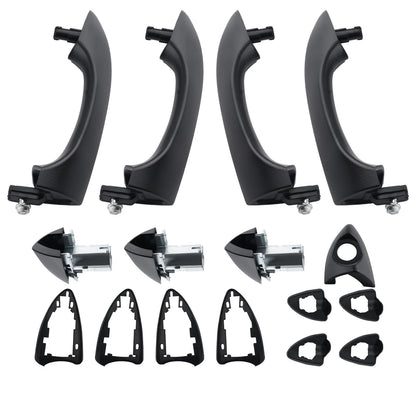 Front and Rear Outside Door Handles Black for BMW X5 (2000–2006)
