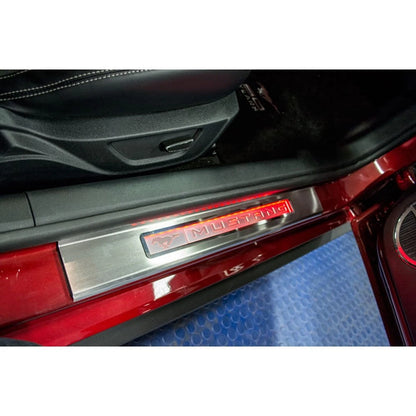 Door Sill Trim Kit with Green LED for Ford Mustang (2015–2017)