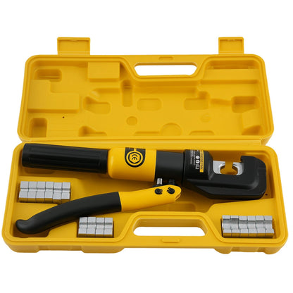 Hydraulic Cable Crimper Tool Kit with 9 Dies for Battery Welding Power Wire