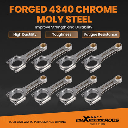 8PCS Forged 4340 Connecting Rods for Chevy Small Block V8 (1968–1970)