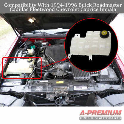 Coolant Reservoir Bottle Tank with Sensor for Chevy Impala (1994–1996)