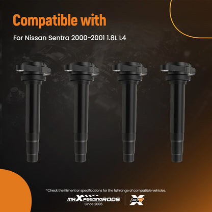 Ignition Coils for Nissan Sentra 1.8L (2000–2001) 4 Pack