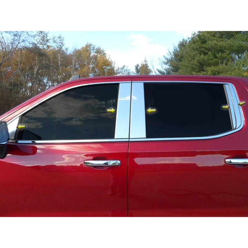 10pc. Luxury FX Pillar Post Trim for 19-23 Chevy Silverado 1500 Crew/Double Cab