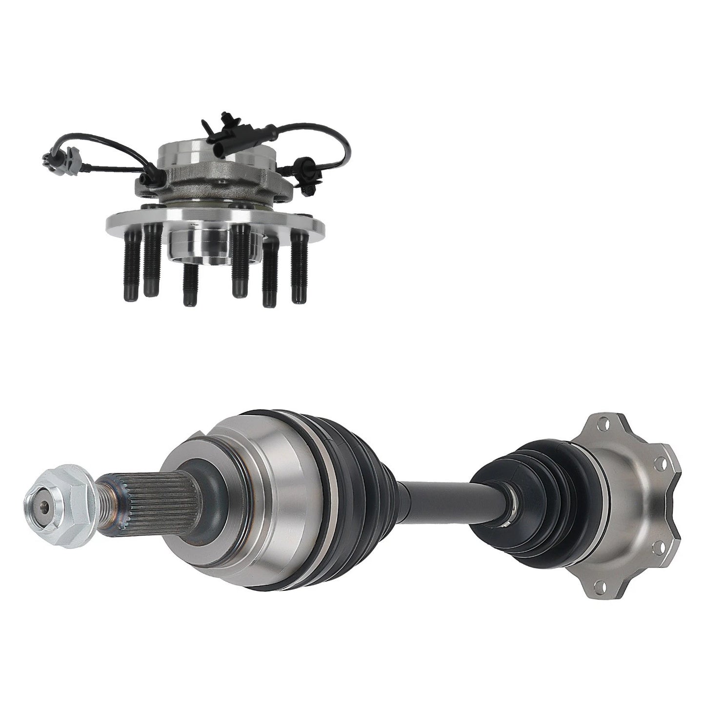 Front Left/Right Wheel Hub Bearing & CV Axle Assembly for Chevy Silverado 1500/Escalade (2011–2014)