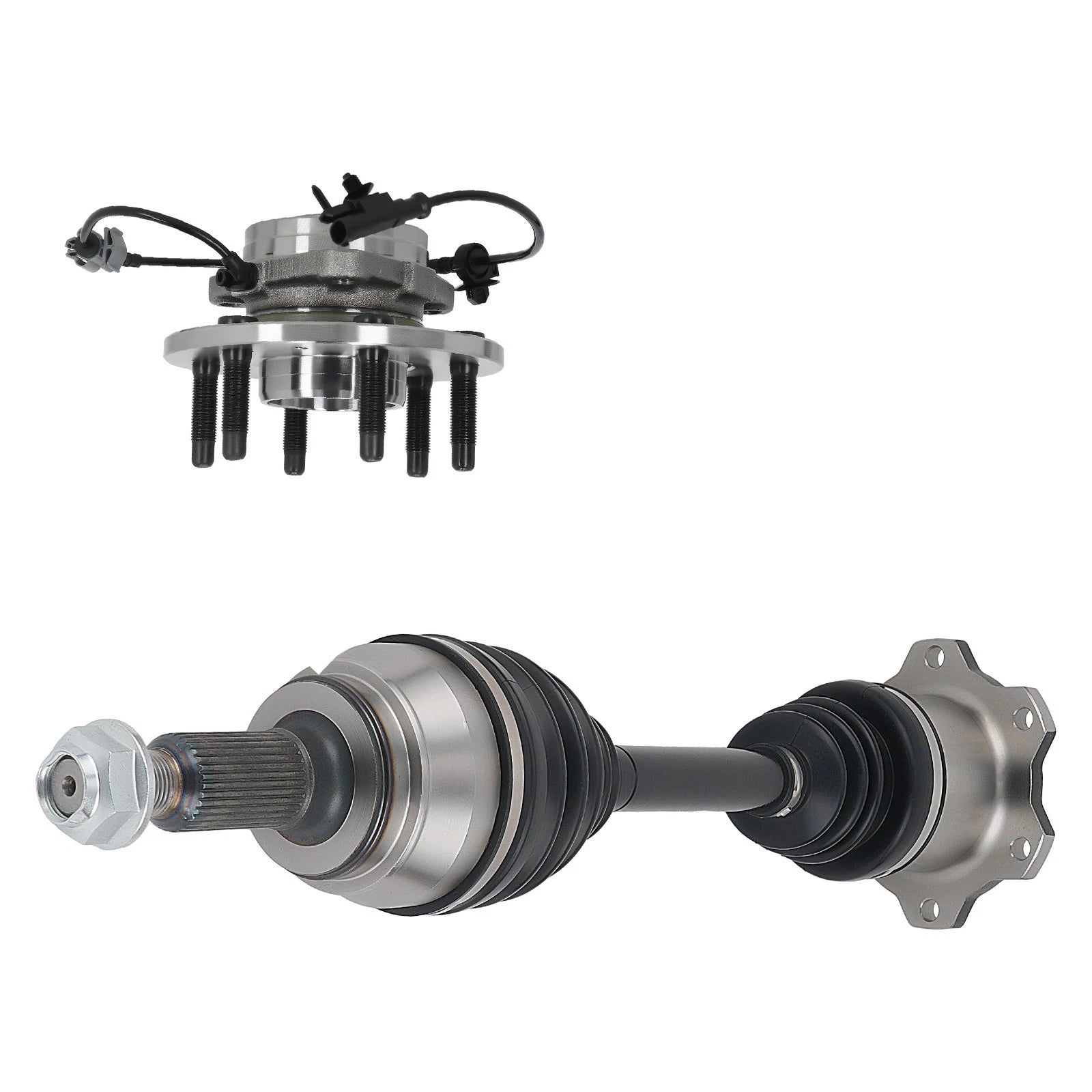 Front Left/Right Wheel Hub Bearing & CV Axle Assembly for Chevy Silverado 1500/Escalade (2011–2014)
