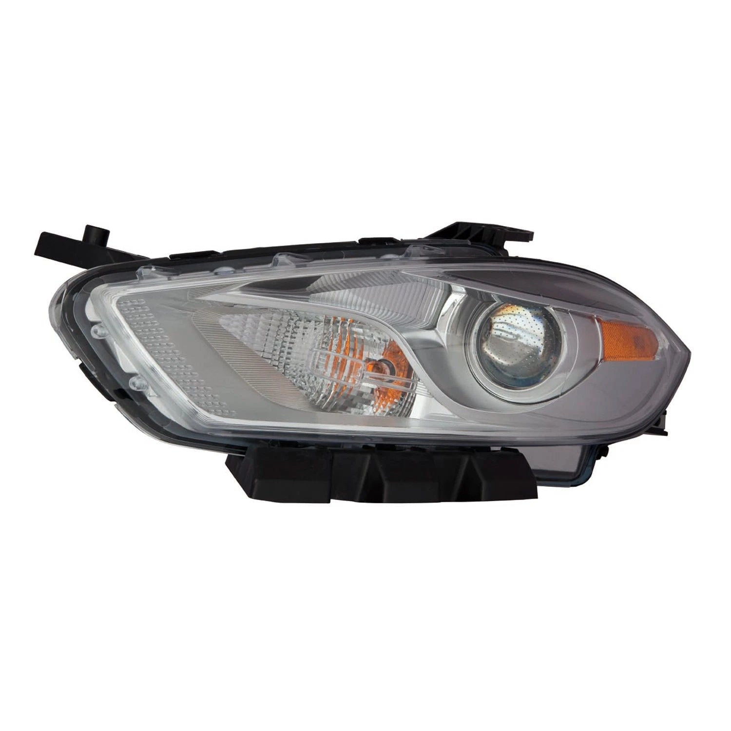 Chrome Driver Side Halogen Headlight Assembly w/Chrome Bezel w/o Dodge Logo