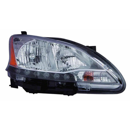 Replacement Passenger Side Halogen Head Light Assembly w/LED Accents