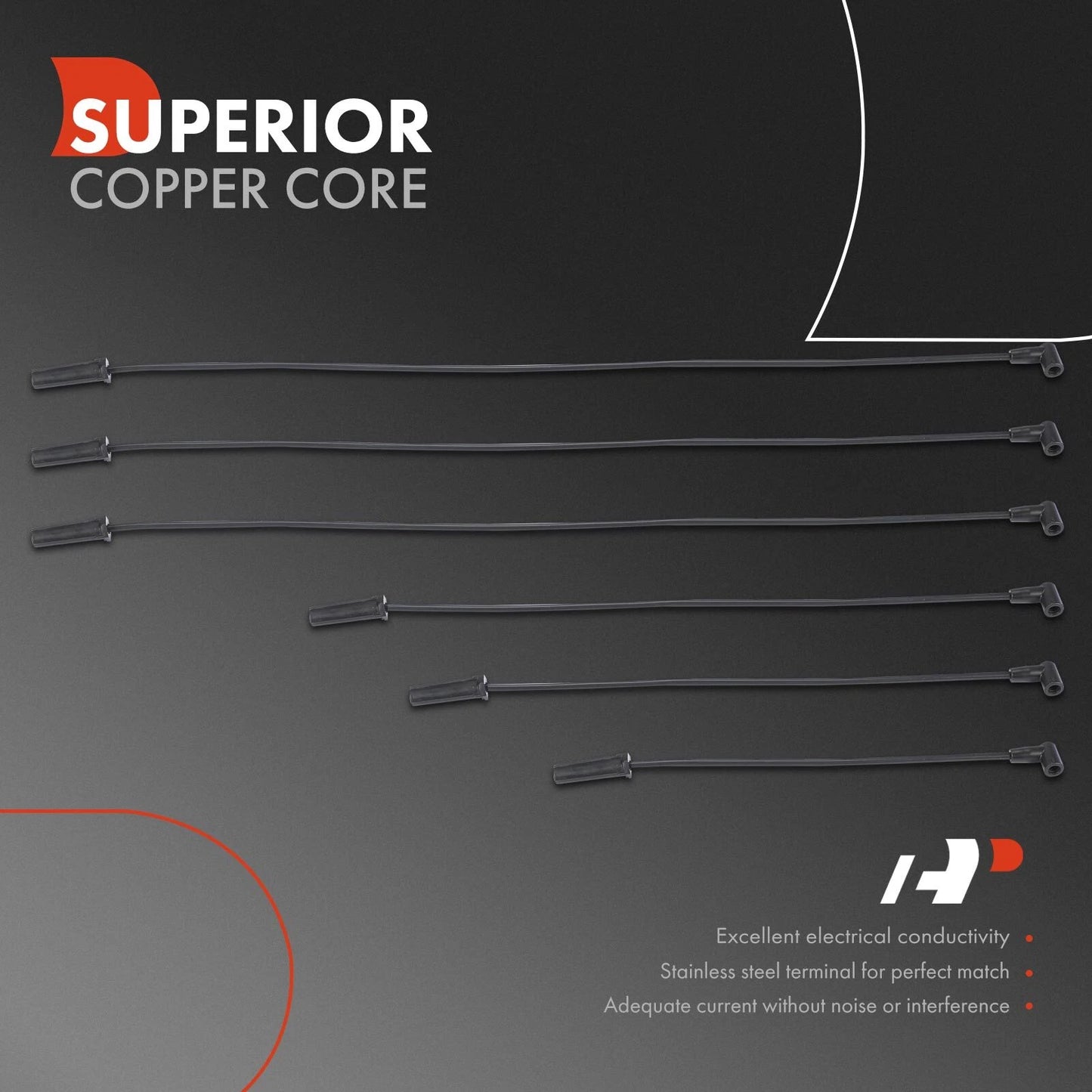 6X Spark Plug Wire Set for Pontiac Bonneville (2001–2003) Buick Park Avenue (2001–2003)