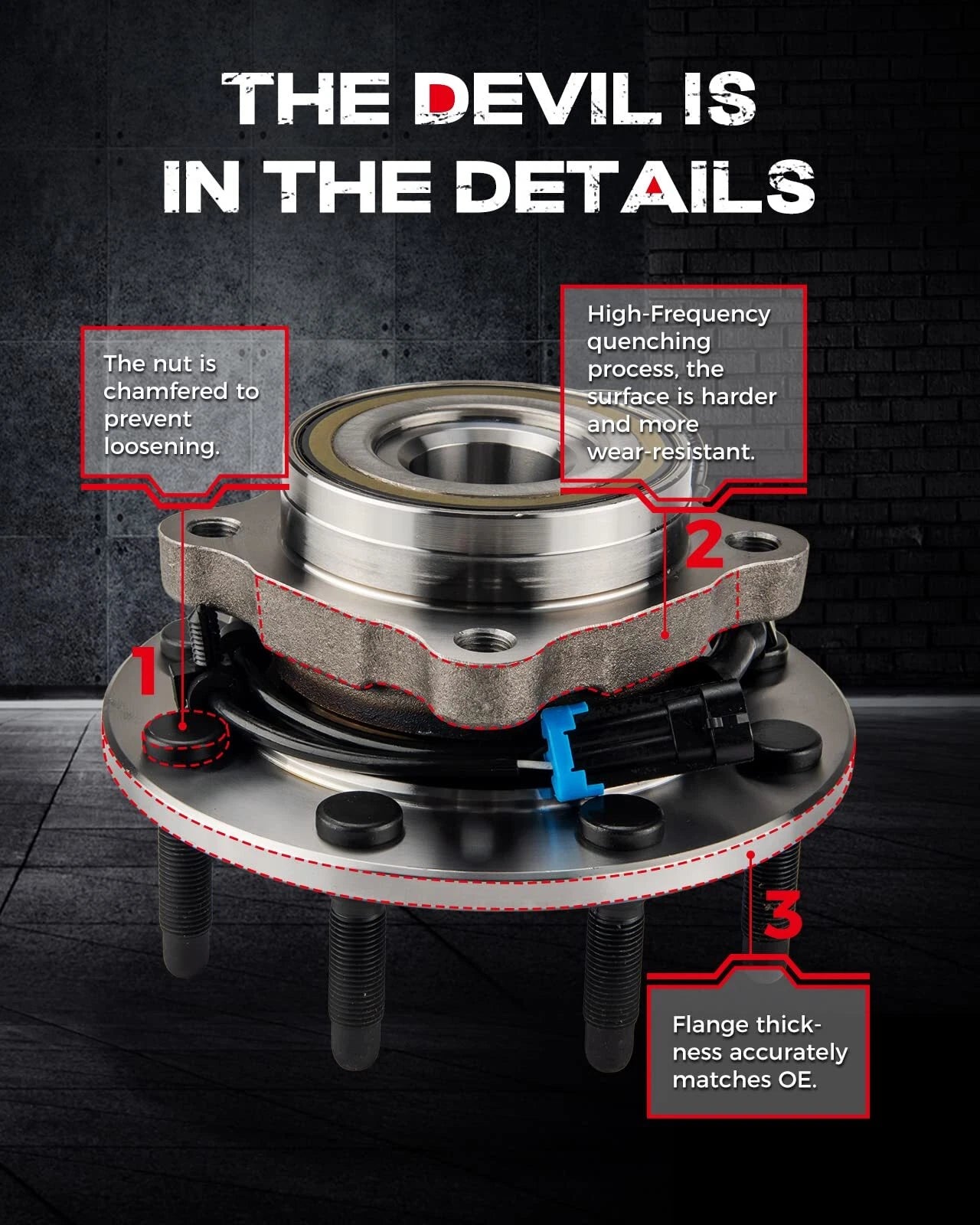 2pc Front Wheel Hub Bearings for Chevrolet Silverado GMC Sierra (2011–2019)