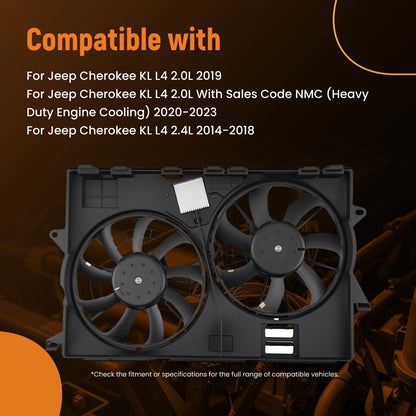 240W Heavy Duty Cooling Fan for Jeep Cherokee (2014–2023)