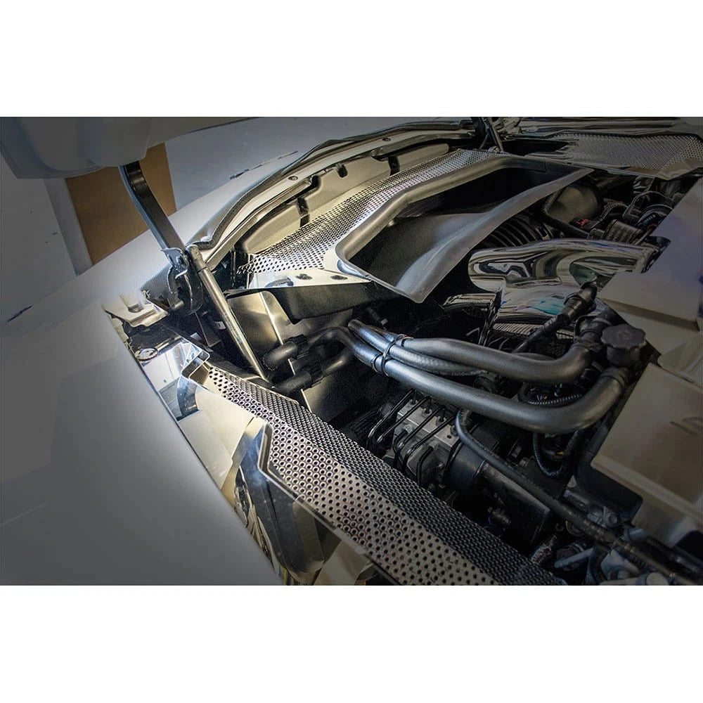 Brushed Stainless Steel Fan Shroud Cover for 2014-2019 Chevy Corvette Z06