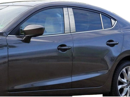 8pc. Luxury FX Stainless Steel Pillar Posts w/Triangles for 2014-2018 Mazda 3