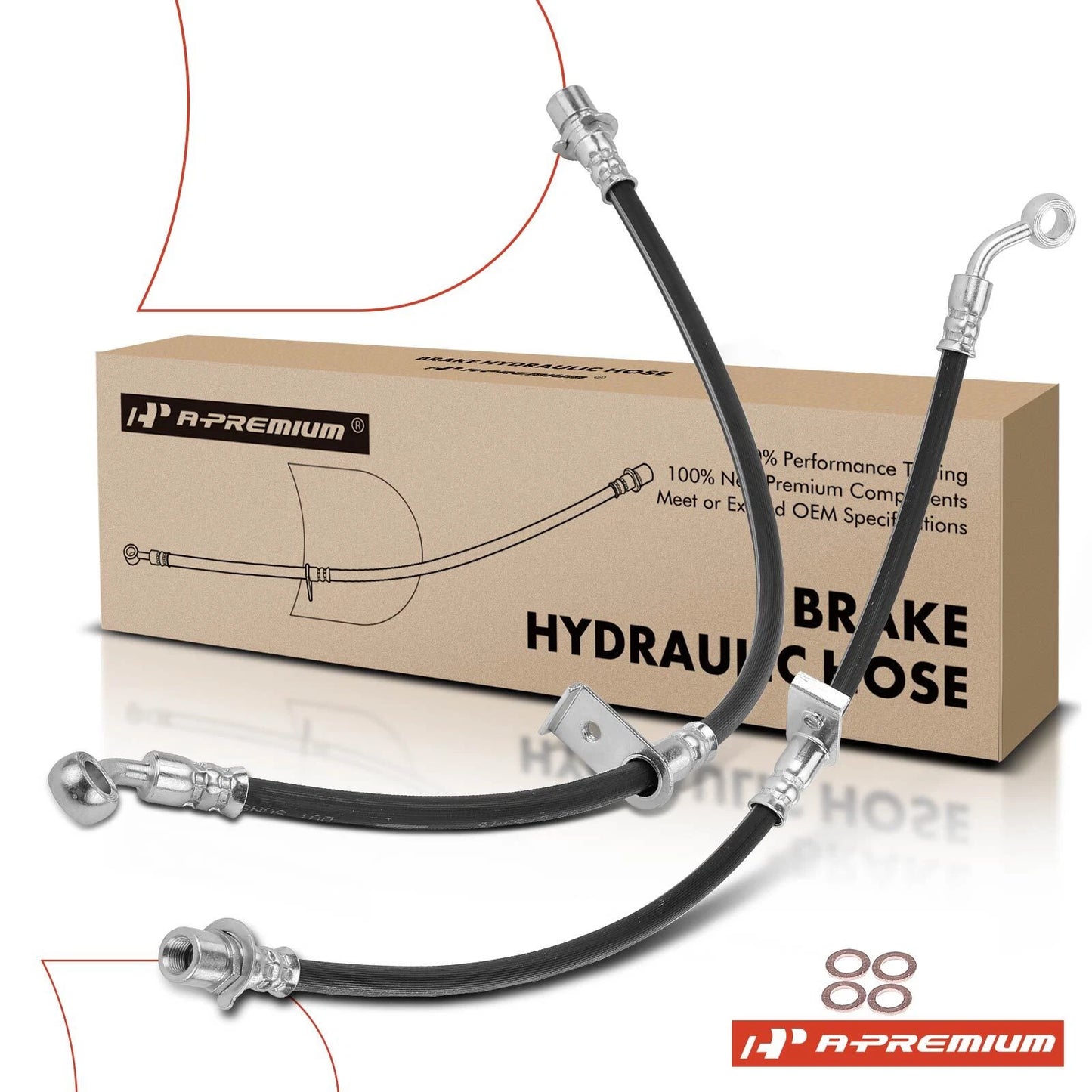 2X Rear Brake Hydraulic Hose for Chevy Equinox GMC Terrain (2013–2016)