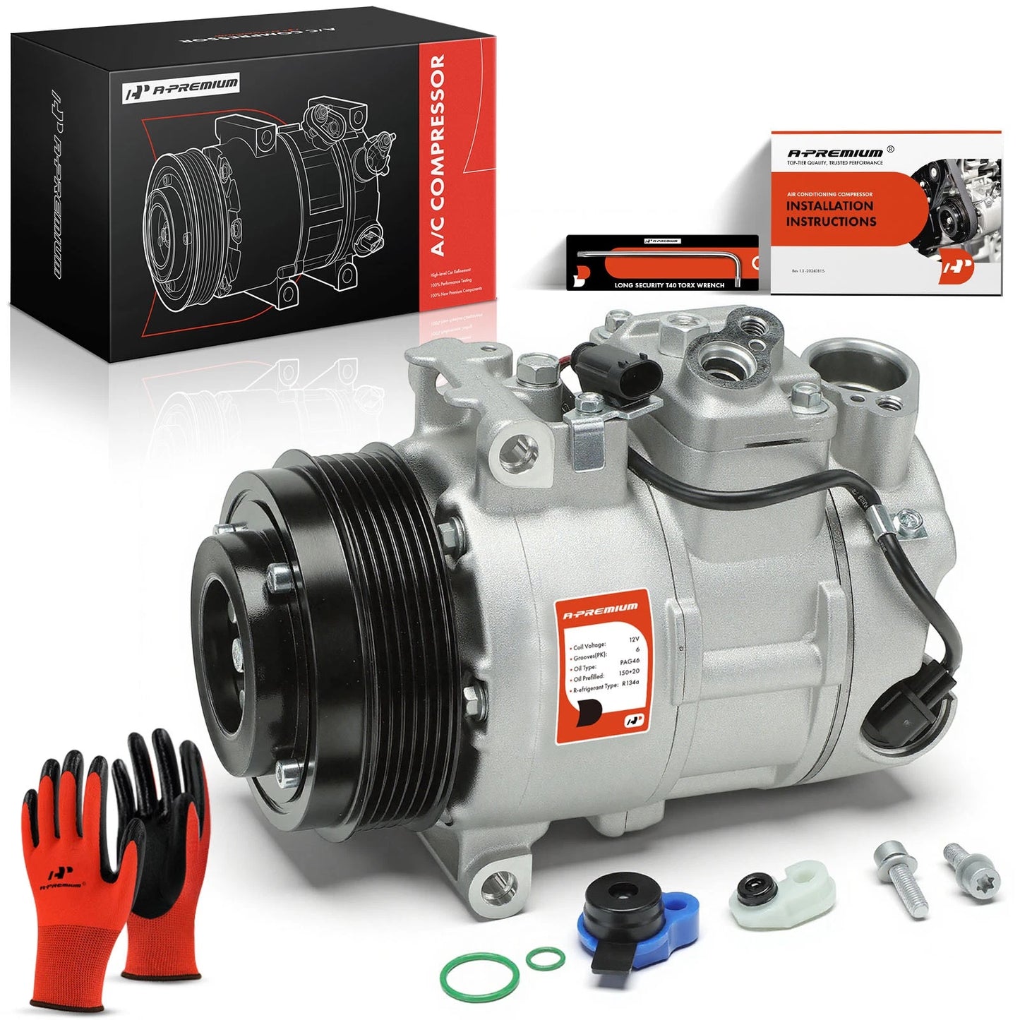 A/C Compressor with Clutch for Mercedes-Benz C250 SLK250 (2012–2015)