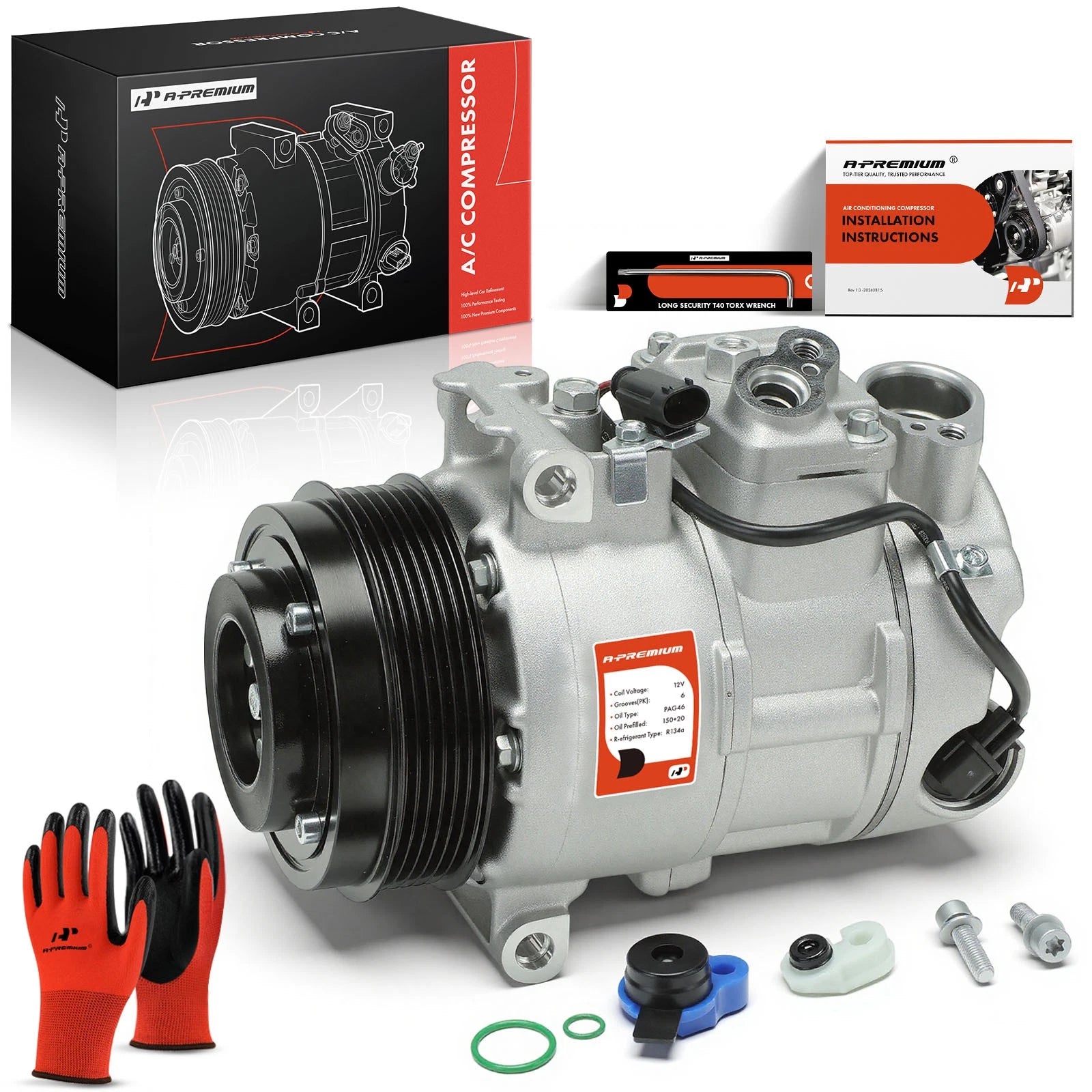 A/C Compressor with Clutch for Mercedes-Benz C250 SLK250 (2012–2015)