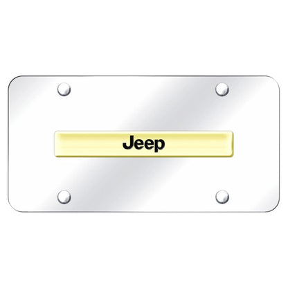 Gold Name on Chrome License Plate - Officially Licensed for Jeep