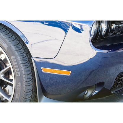 4pc Polished Stainless Steel Side Marker Trim for Dodge Challenger (2015–2017)