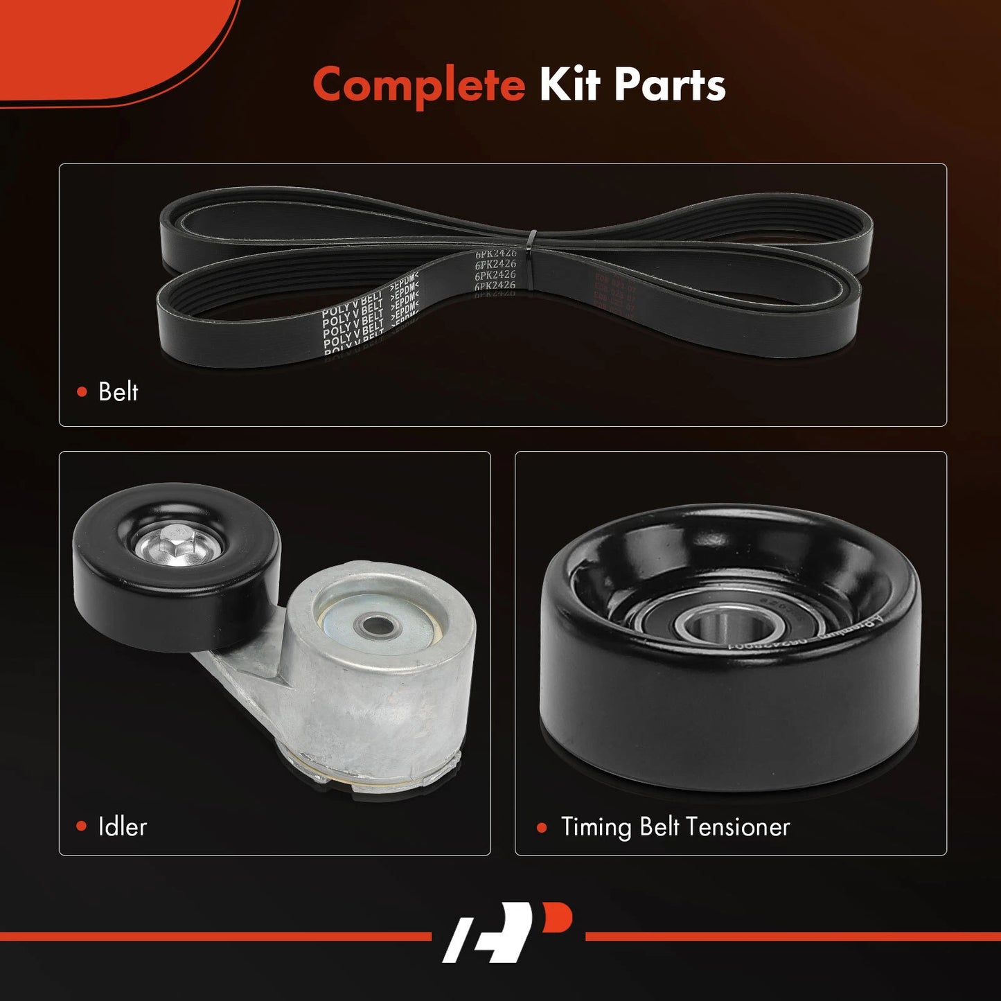 3X Serpentine Belt Drive Component Kit for Chevy Blazer C1500 (1992–1994)