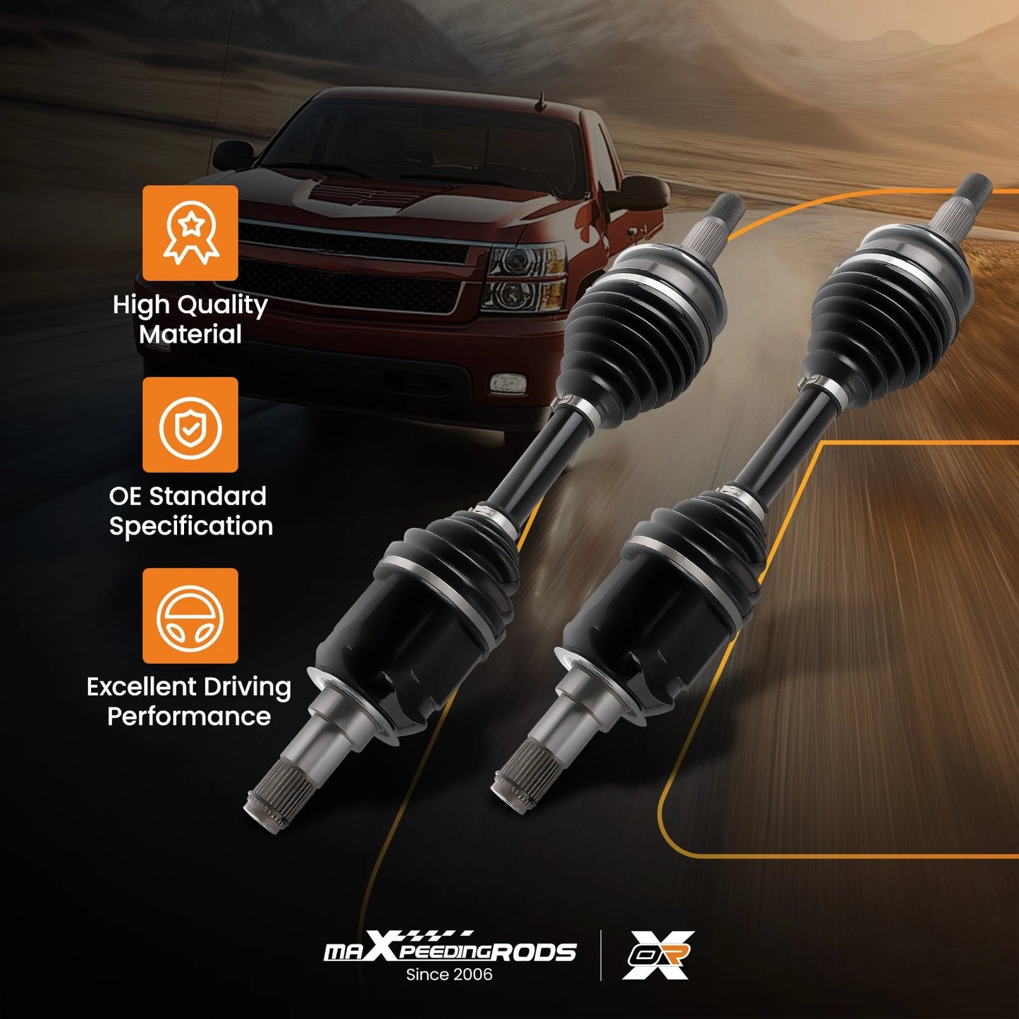 2PC Front CV Axle Assembly for Toyota FJ Cruiser V6 4.0L (2007–2014)