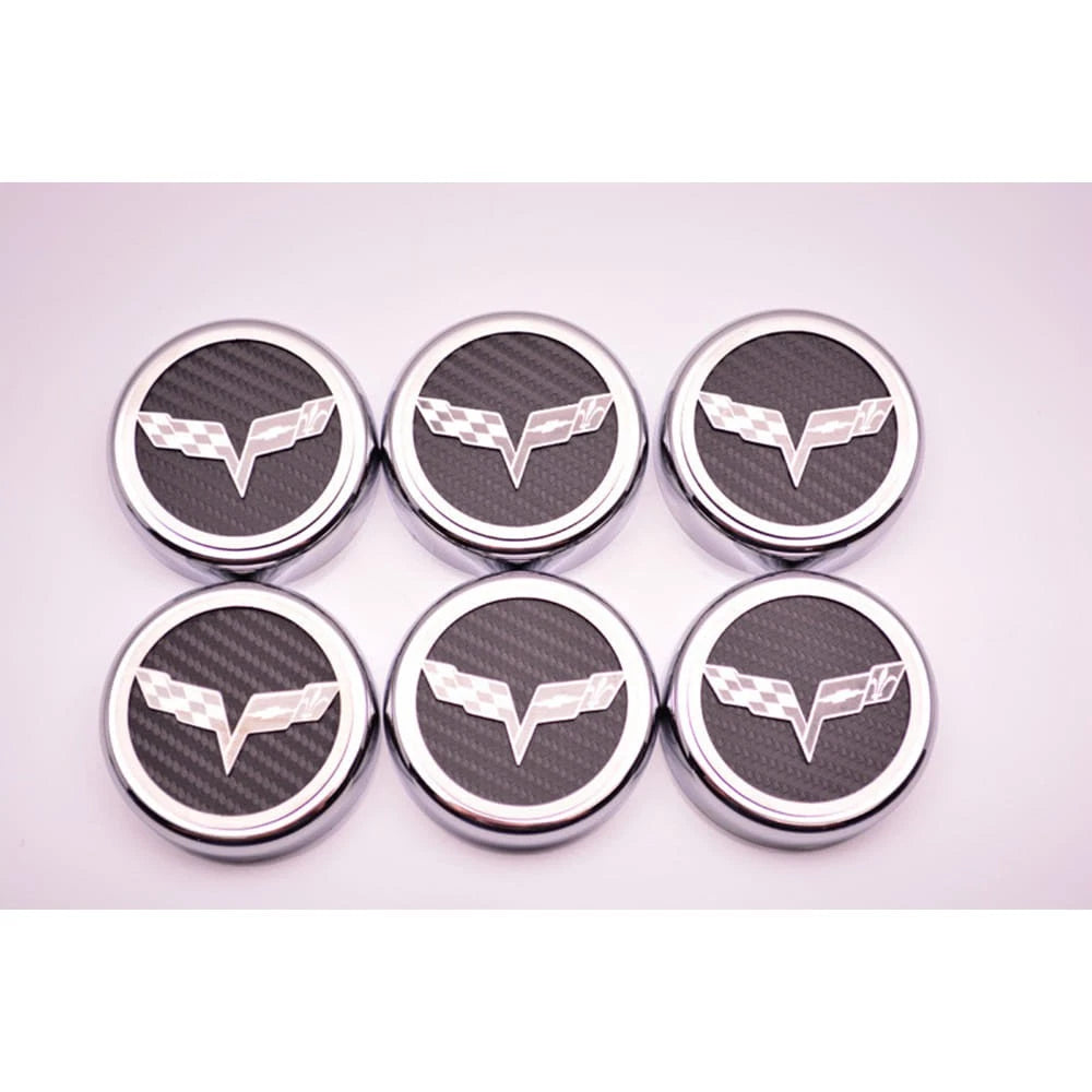 Chrome Door Handle Covers with Carbon Fiber Flag Inlay for Chevrolet Corvette (2005–2013)