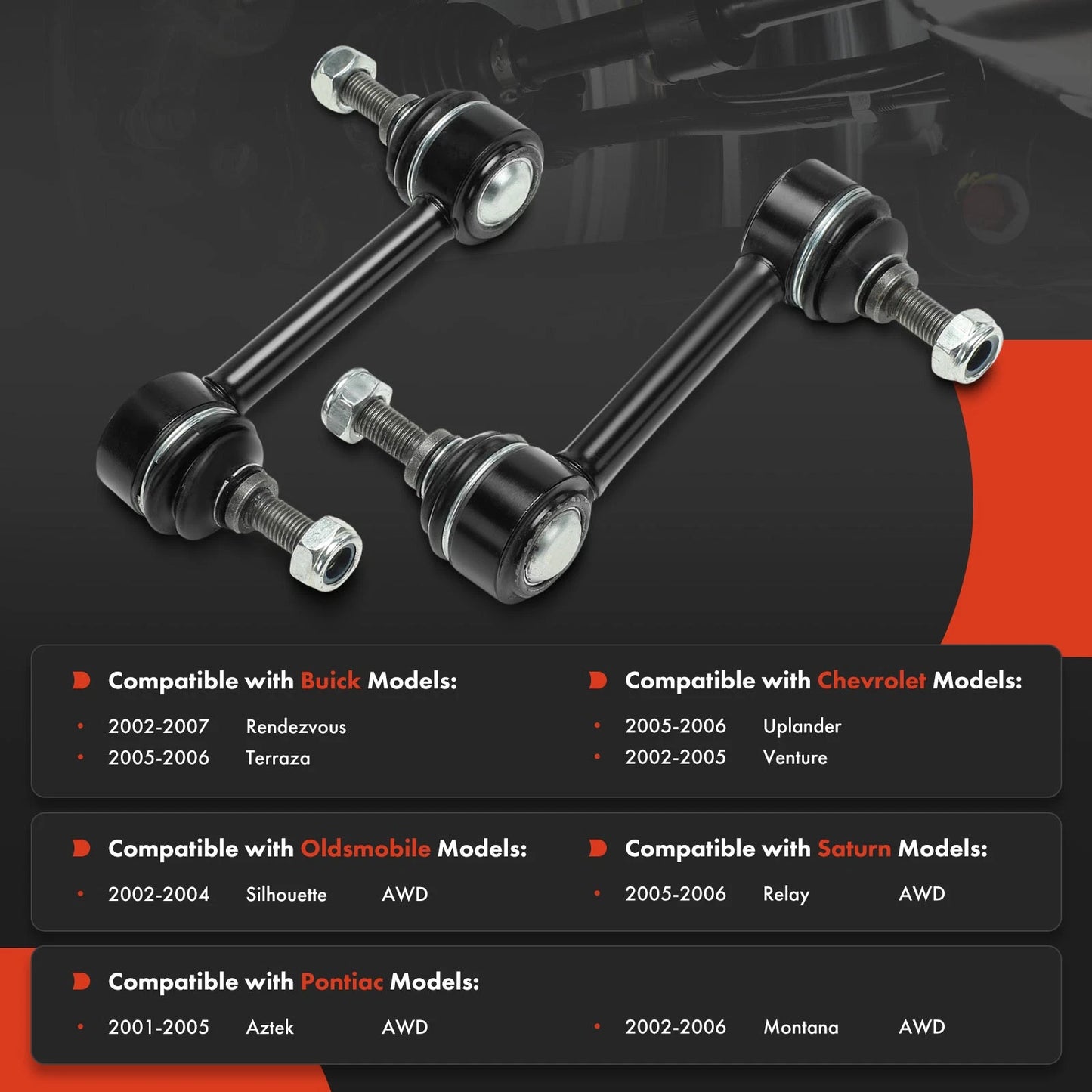 2X Rear Stabilizer Bar Link for Chevrolet Olds Pontiac Buick Saturn