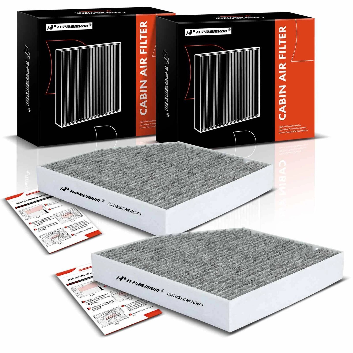 2X Activated Carbon Cabin Air Filter for Mercedes-Benz W205 (2015–2021)