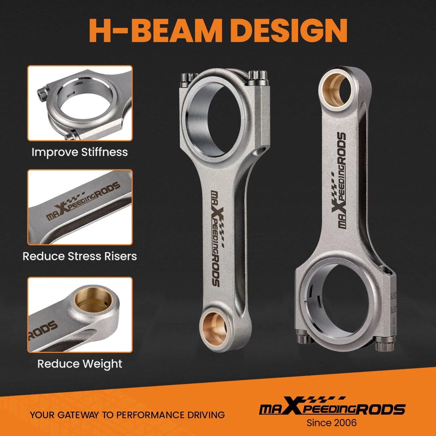 Forged H-Beam Connecting Rods for Alfa Romeo GTA 1600 Sprint (1971–1975)