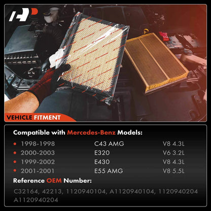 2X Engine Air Filter for Mercedes-Benz C43 AMG (1998–2003)