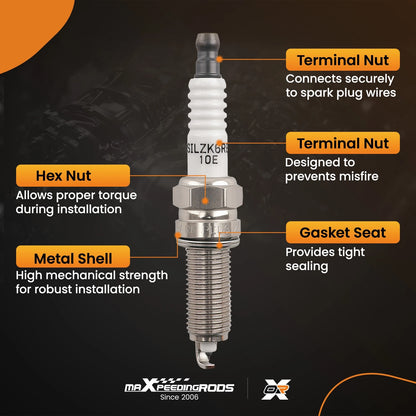 4pcs Spark Plugs for Hyundai Accent 1.6L L4 (2012–2019) Iridium