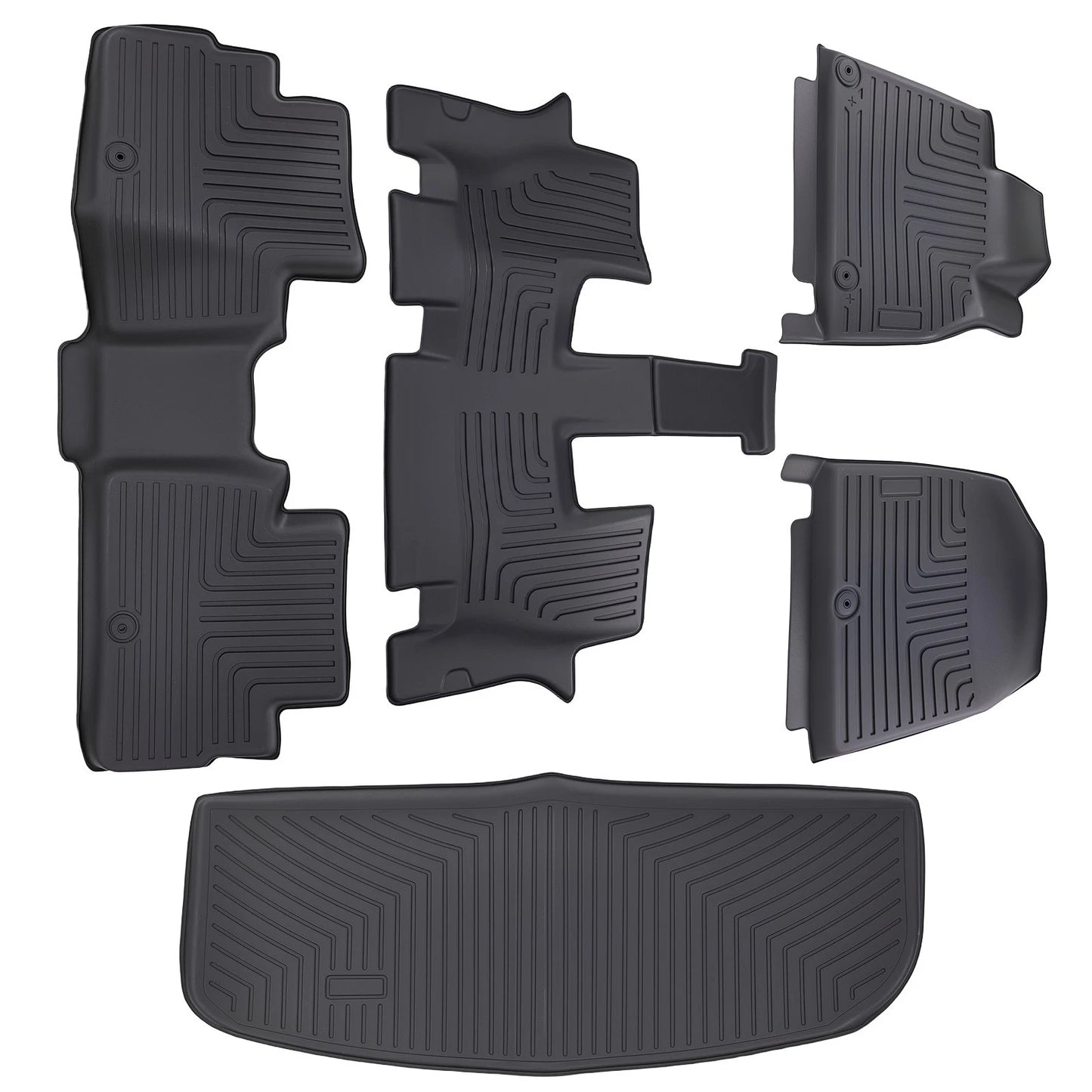 All-Weather TPE Black Floor Mat Set for Kia Telluride (2020–2025)