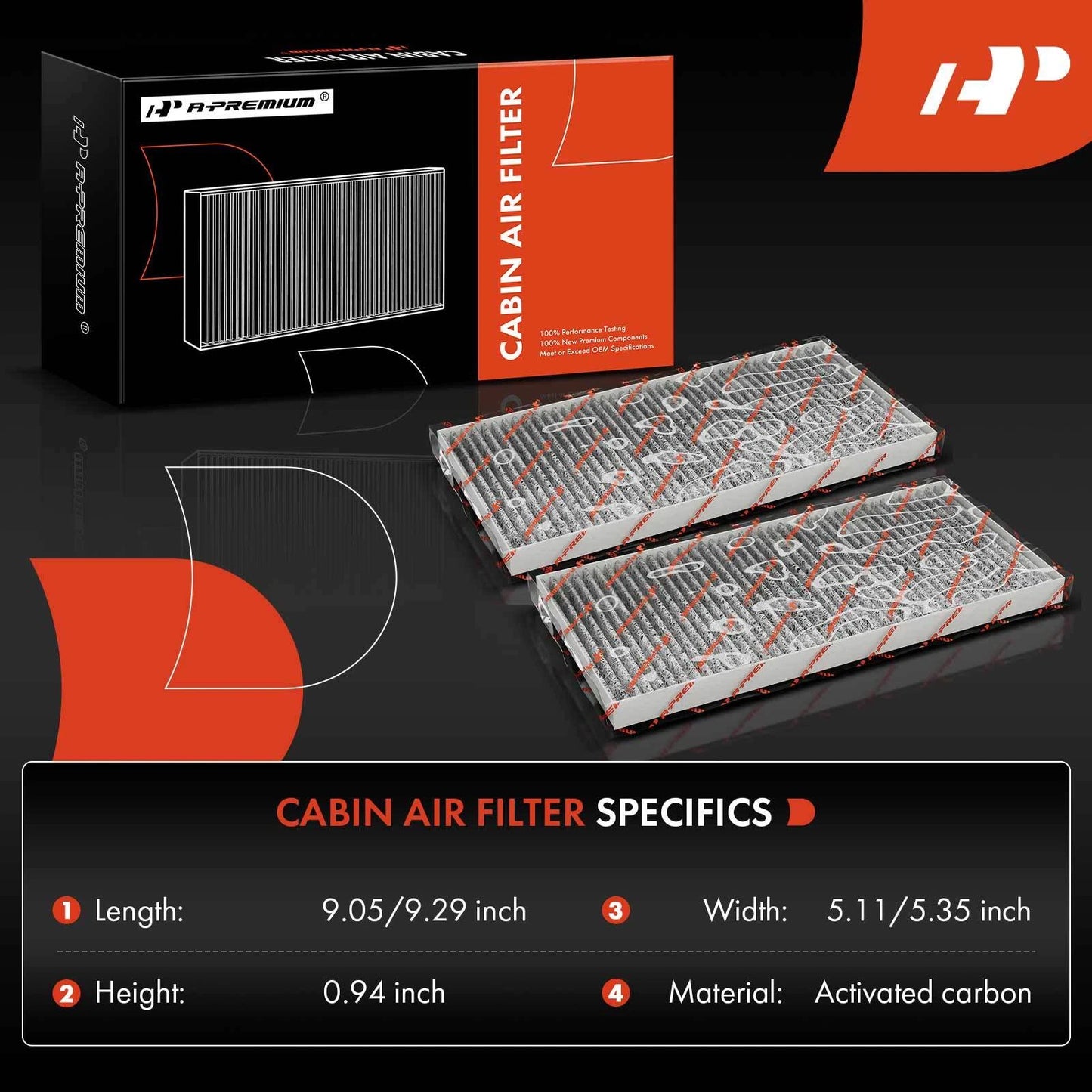 2X Activated Carbon Cabin Air Filter for Chevrolet Tahoe GMC Yukon