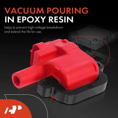 8x Red Ignition Coil for Chevrolet Silverado 2500 HD GMC Sierra 3500 (2001–2007)