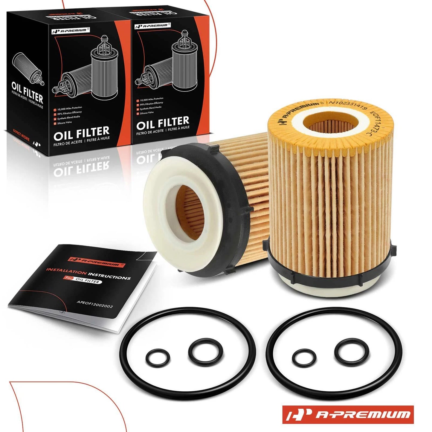 2X Engine Oil Filter for Mercedes-Benz C300 E300 (2015–2023)