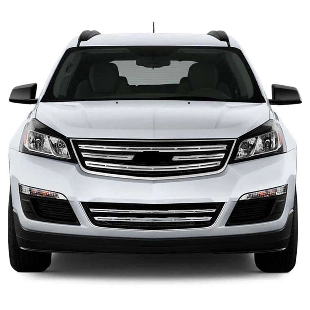 Premium FX 6pc Chrome Top + Bottom Grille Insert for 2013-2014 Chevy Traverse LS