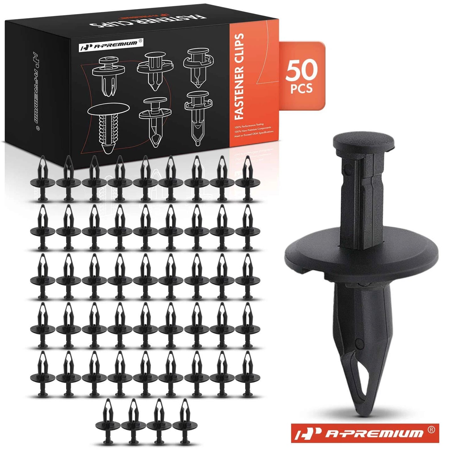 50Pcs 12.7mm Black Nylon Fender Bumper Retainer Clips for Chevrolet