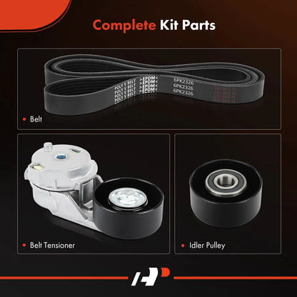 3X Serpentine Belt Drive Component Kit for Chevy Colorado (2004–2012)