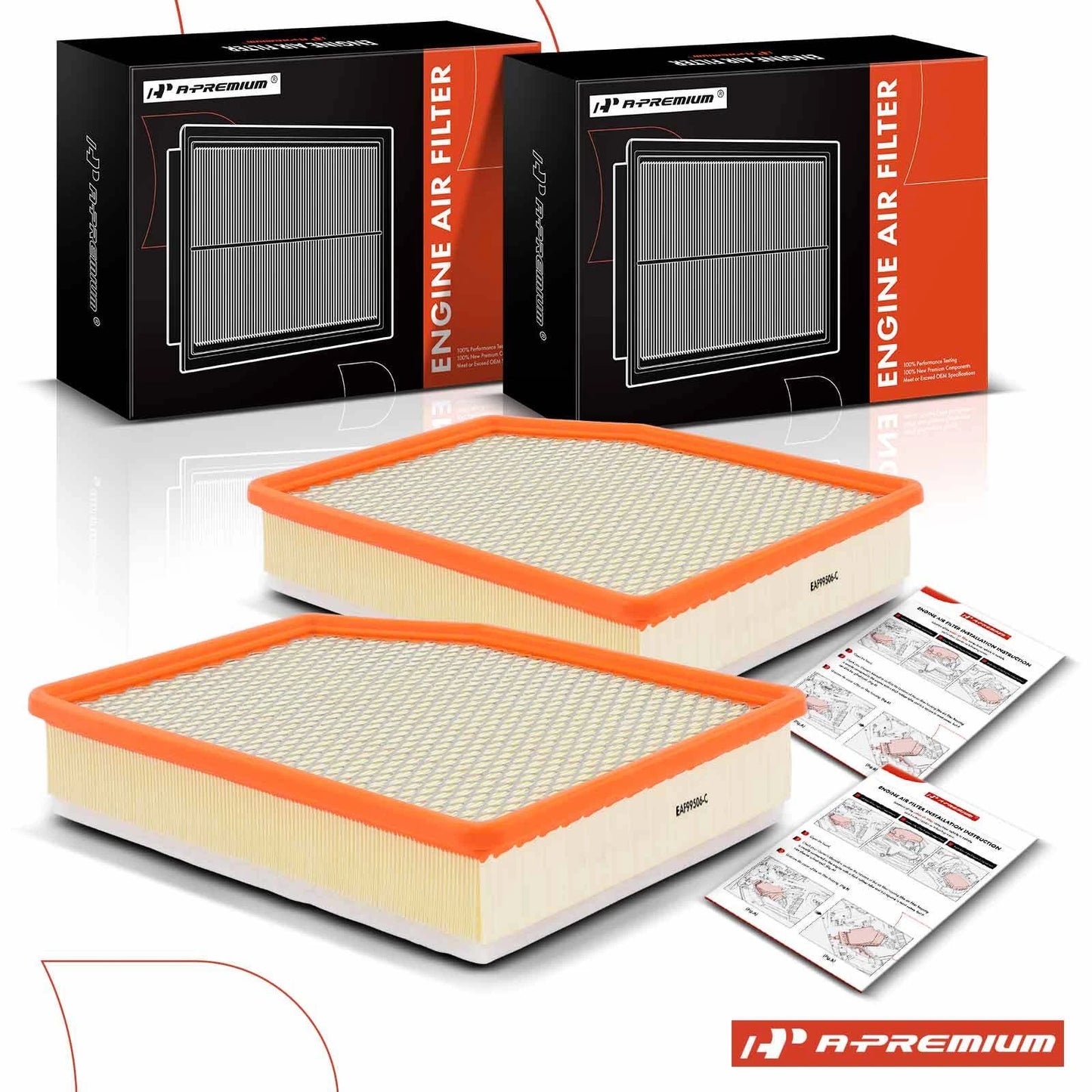 2X Engine Air Filter for Chevy Silverado 1500 GMC Sierra 1500 (2019–2023)