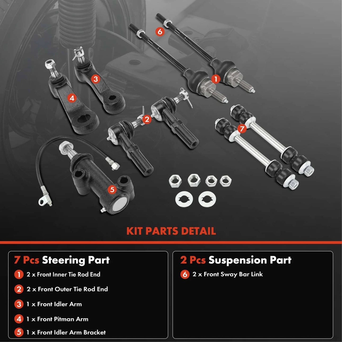 9x Front Sway Bar Link for Chevy Express 2500 (2003–2023)