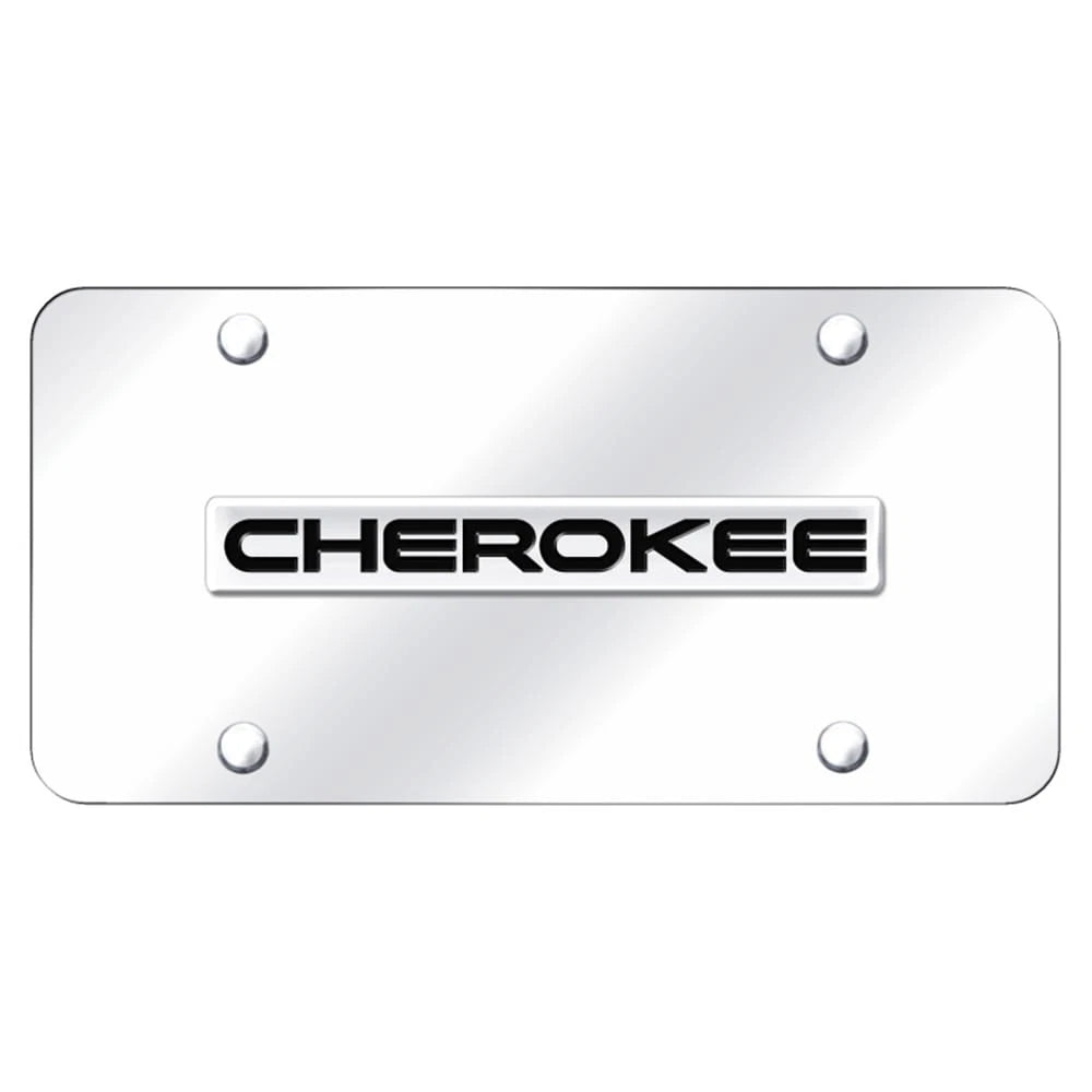 Chrome Name on Chrome License Plate - Officially Licensed for Jeep Cherokee