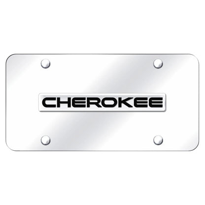 Chrome Name on Chrome License Plate - Officially Licensed for Jeep Cherokee